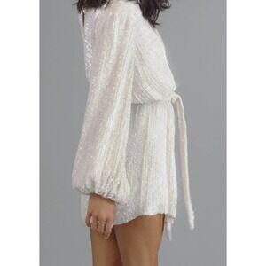 Retrofete Grace Sequin Dress in Iridescent White Size Large